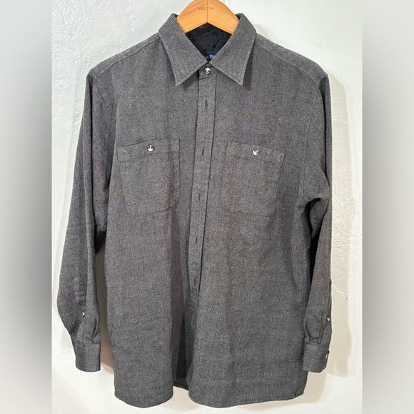 Classic Vintage John Blair Grey Button Down Wool Tweed M - Picture 1 of 5